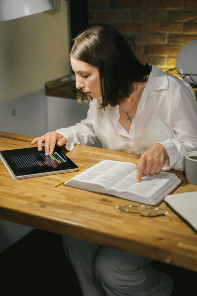 lady reading "Eternal Security or Eternal Danger"